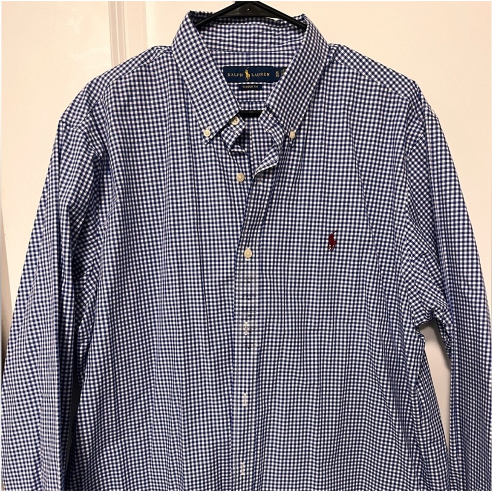 POLO BY RALPH LAUREN Men's Blue Checkered Shirt